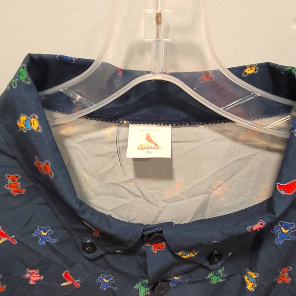 MLB Cardinals x Grateful Dead Collab short sleeve button-up shirt - Picture 4 of 6